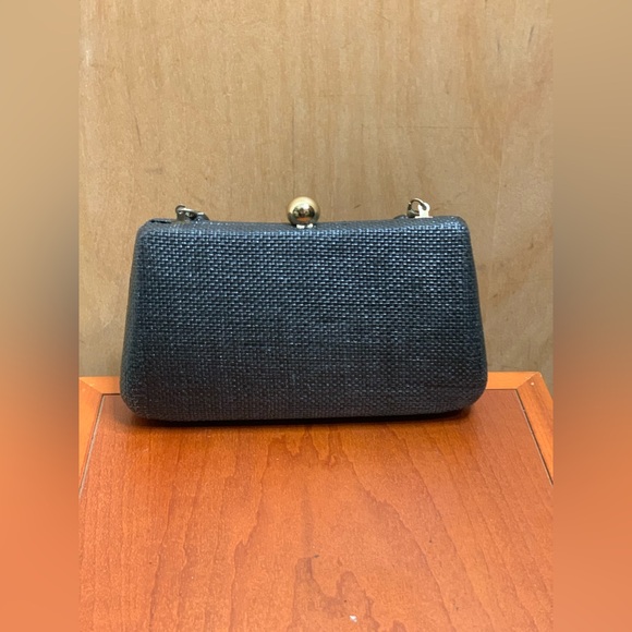 Urban Empressions Textured Black Clutch Hand Bag with Marbled Beaded Handle - Picture 3 of 4